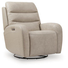 Motion-Max Stonewash Swivel Glider Power Recliner - Ornate Home