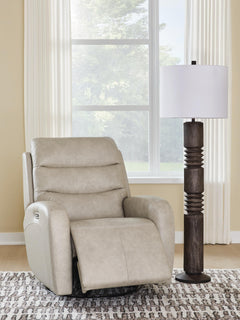 Motion-Max Stonewash Swivel Glider Power Recliner - Ornate Home