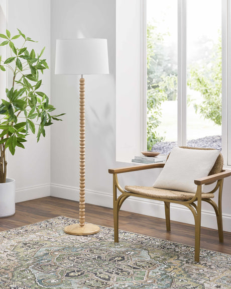Motozintla Cream Wood Floor Lamp - Ornate Home