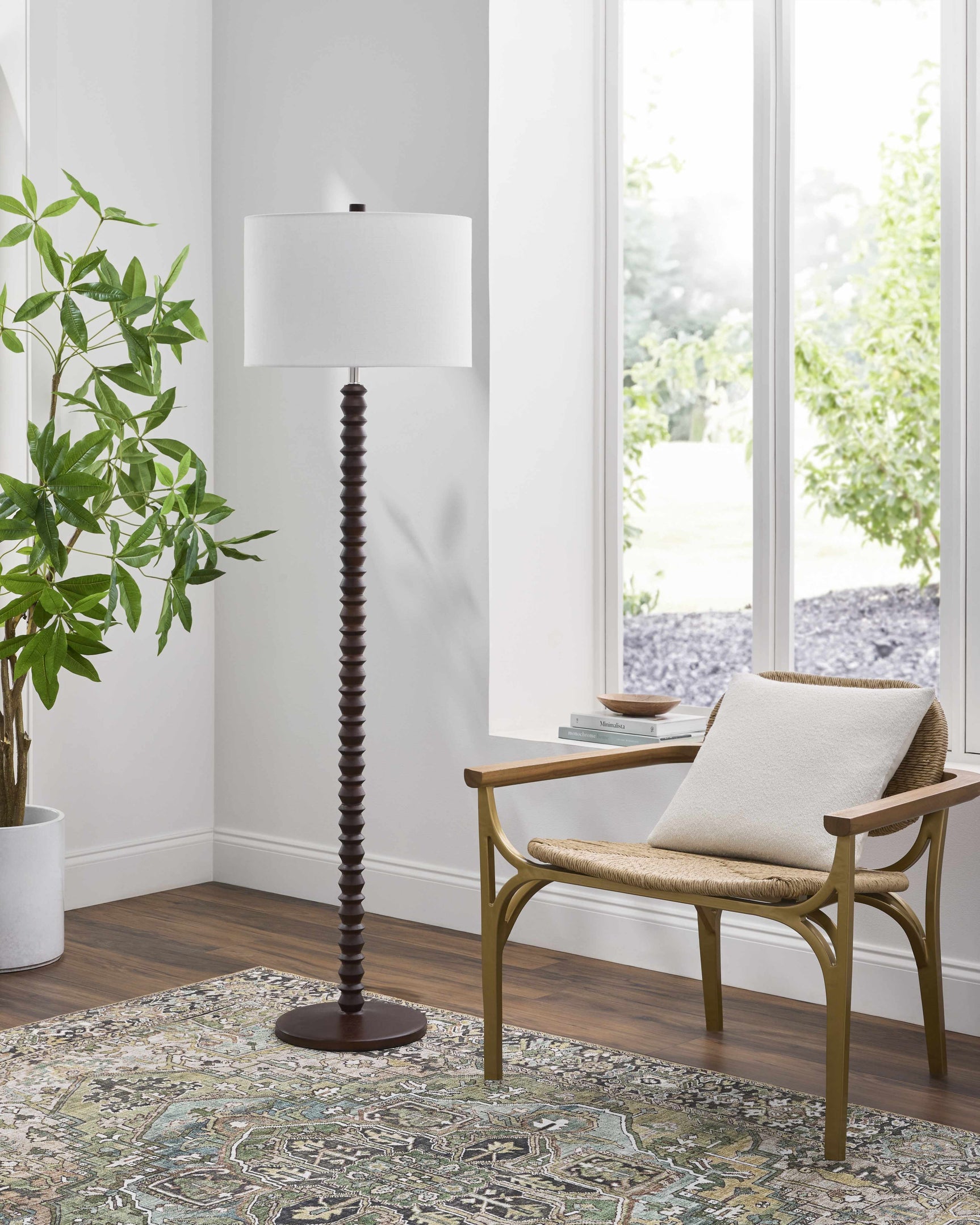 Motozintla Dark Brown Wood Floor Lamp - Ornate Home