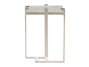 Mott Polished Stainless Steel/Bubble Glass Accent Table - Ornate Home