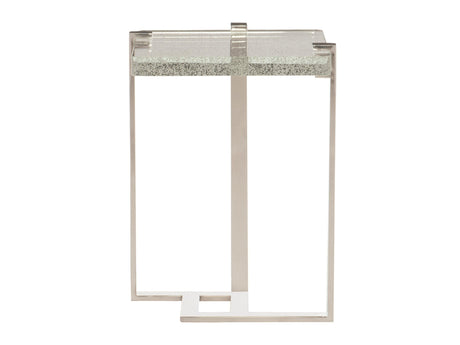 Mott Polished Stainless Steel/Bubble Glass Accent Table - Ornate Home