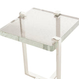 Mott Polished Stainless Steel/Bubble Glass Accent Table - Ornate Home