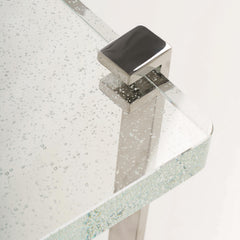 Mott Polished Stainless Steel/Bubble Glass Accent Table - Ornate Home