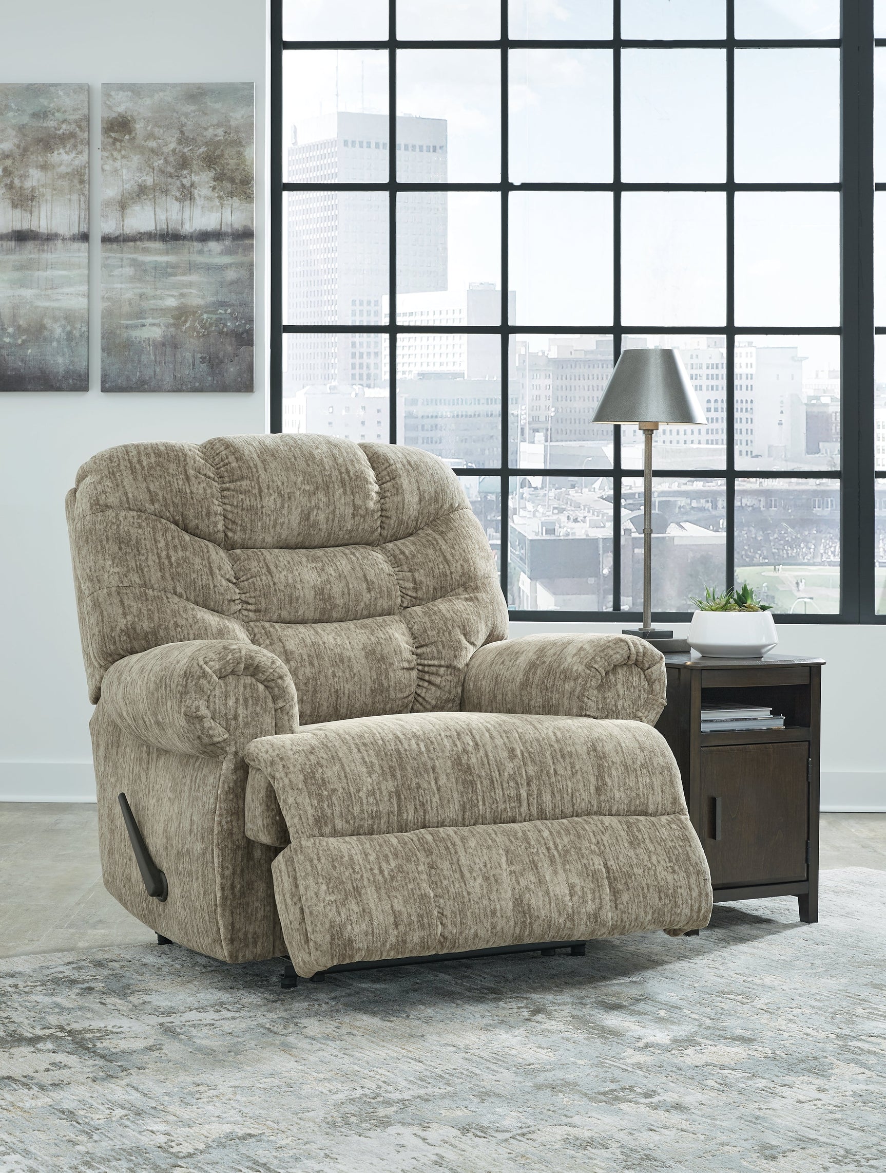 Movie Man Taupe Recliner (Online Special Price) - Ornate Home