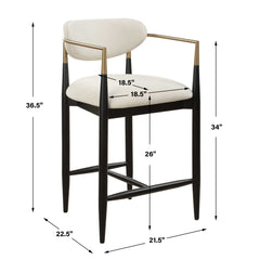 Moxie White Counter Stool - Ornate Home