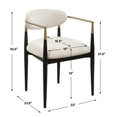 Moxie White Dining Arm Chair - Ornate Home