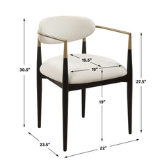 Moxie White Dining Arm Chair - Ornate Home