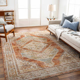 Moya Rust Rich Textured Traditional Rug - Ornate Home