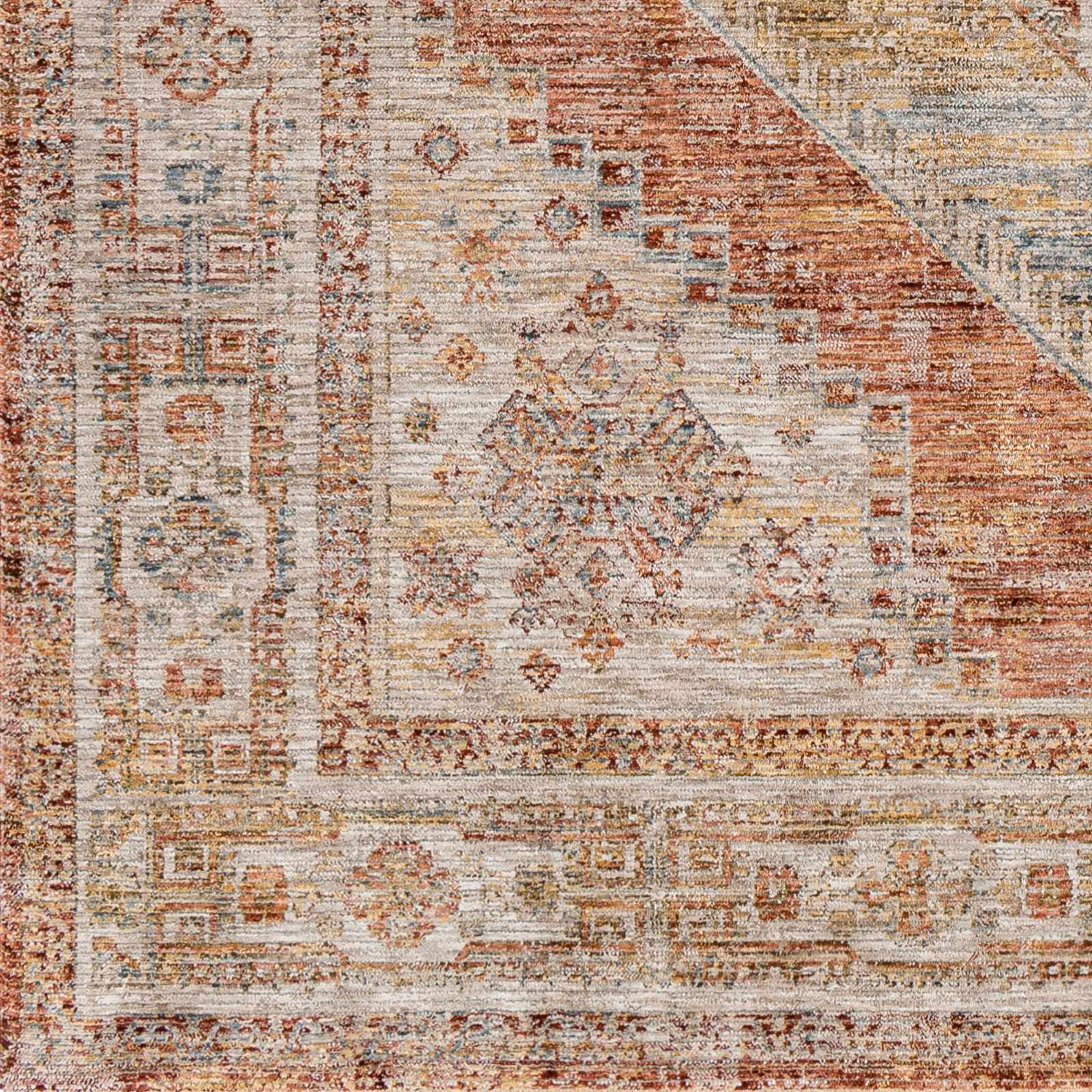 Moya Rust Rich Textured Traditional Rug - Ornate Home
