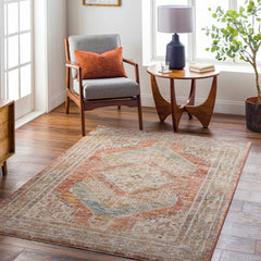 Moya Rust Rich Textured Traditional Rug - Ornate Home