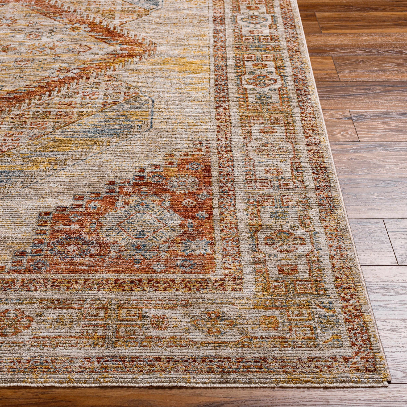 Moya Tan Rich Textured Traditional Rug - Ornate Home