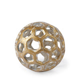 Moyer Gold Small Metal Hollow Decorative Orb - Ornate Home