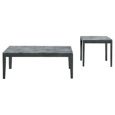 Mozzi Grey Faux Marble 2-piece Coffee and End Table Set - Ornate Home
