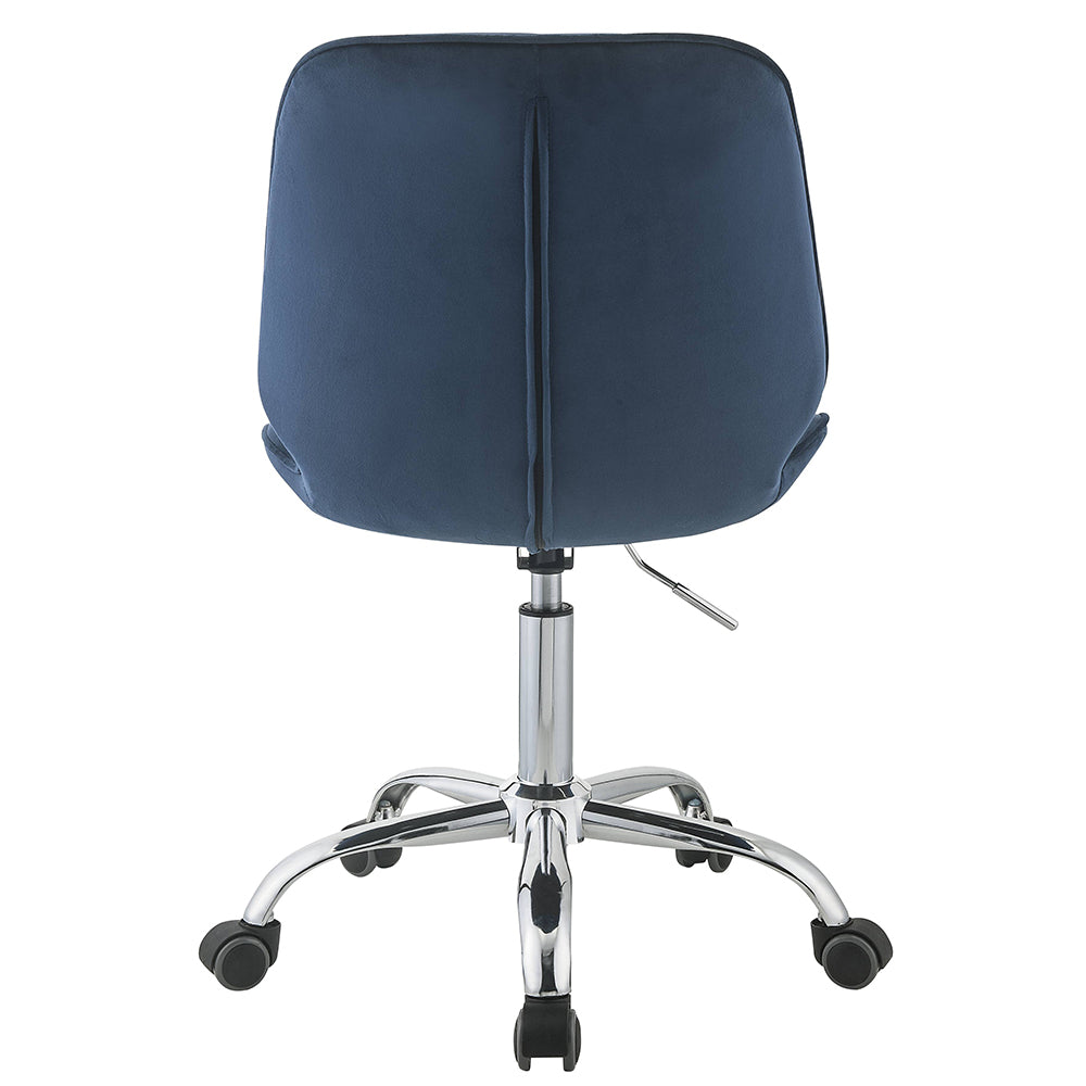 Muata Twilight Blue Velvet & Chrome Office Chair - Ornate Home