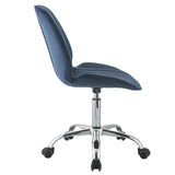 Muata Twilight Blue Velvet & Chrome Office Chair - Ornate Home