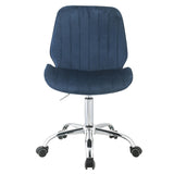 Muata Twilight Blue Velvet & Chrome Office Chair - Ornate Home
