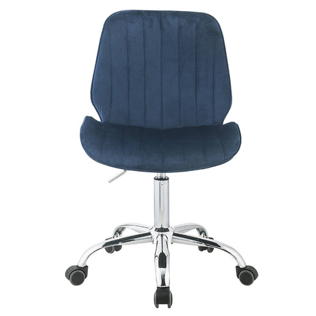 Muata Twilight Blue Velvet & Chrome Office Chair - Ornate Home
