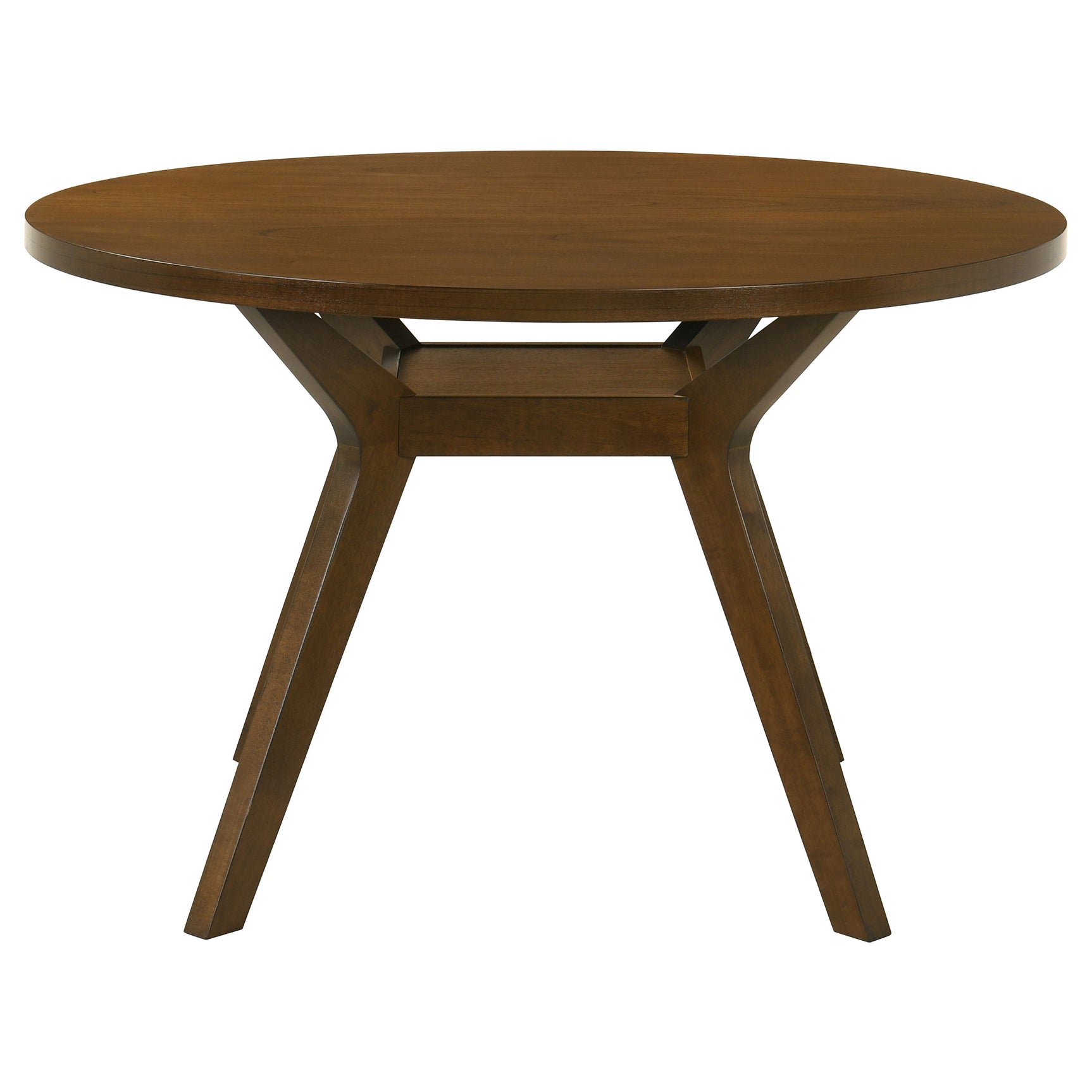 Mueller Brown 48-inch Round Mindi Veneer Dining Table - Ornate Home