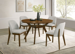 Mueller Brown And Beige 5-Piece 48-inch Round Dining Set - Ornate Home