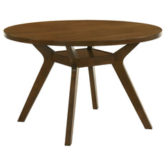 Mueller Brown And Beige 5-Piece 48-inch Round Dining Set - Ornate Home