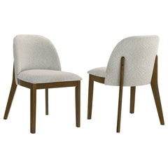 Mueller Brown And Beige Upholstered Dining Side Chair (Set Of 2) - Ornate Home