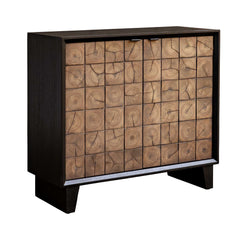 Muestra Black/Woodtone Wood Grain 2 Door Cabinet - Ornate Home