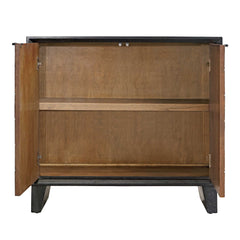 Muestra Black/Woodtone Wood Grain 2 Door Cabinet - Ornate Home