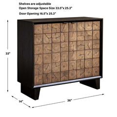 Muestra Black/Woodtone Wood Grain 2 Door Cabinet - Ornate Home