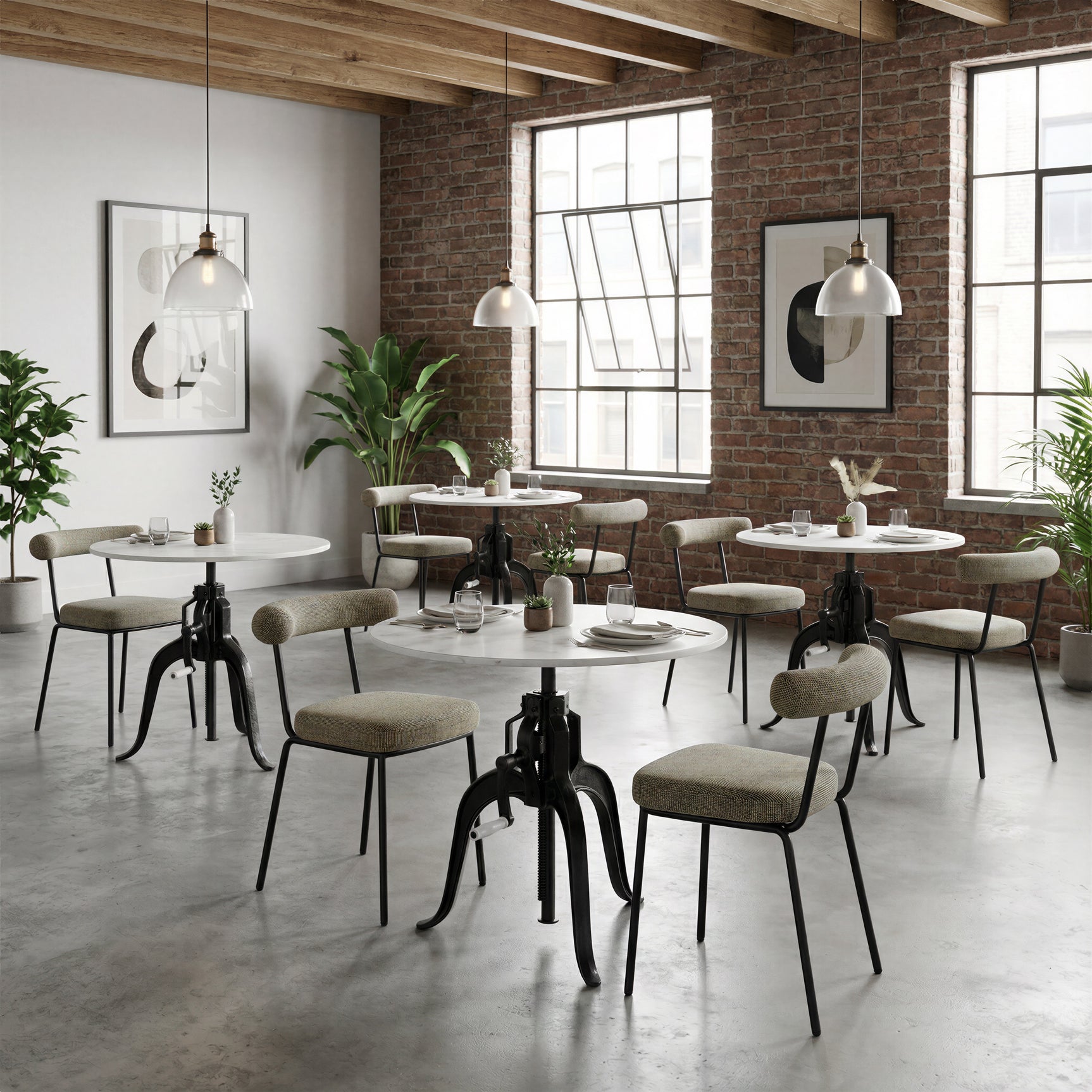 Mufid White & Black Bistro Table