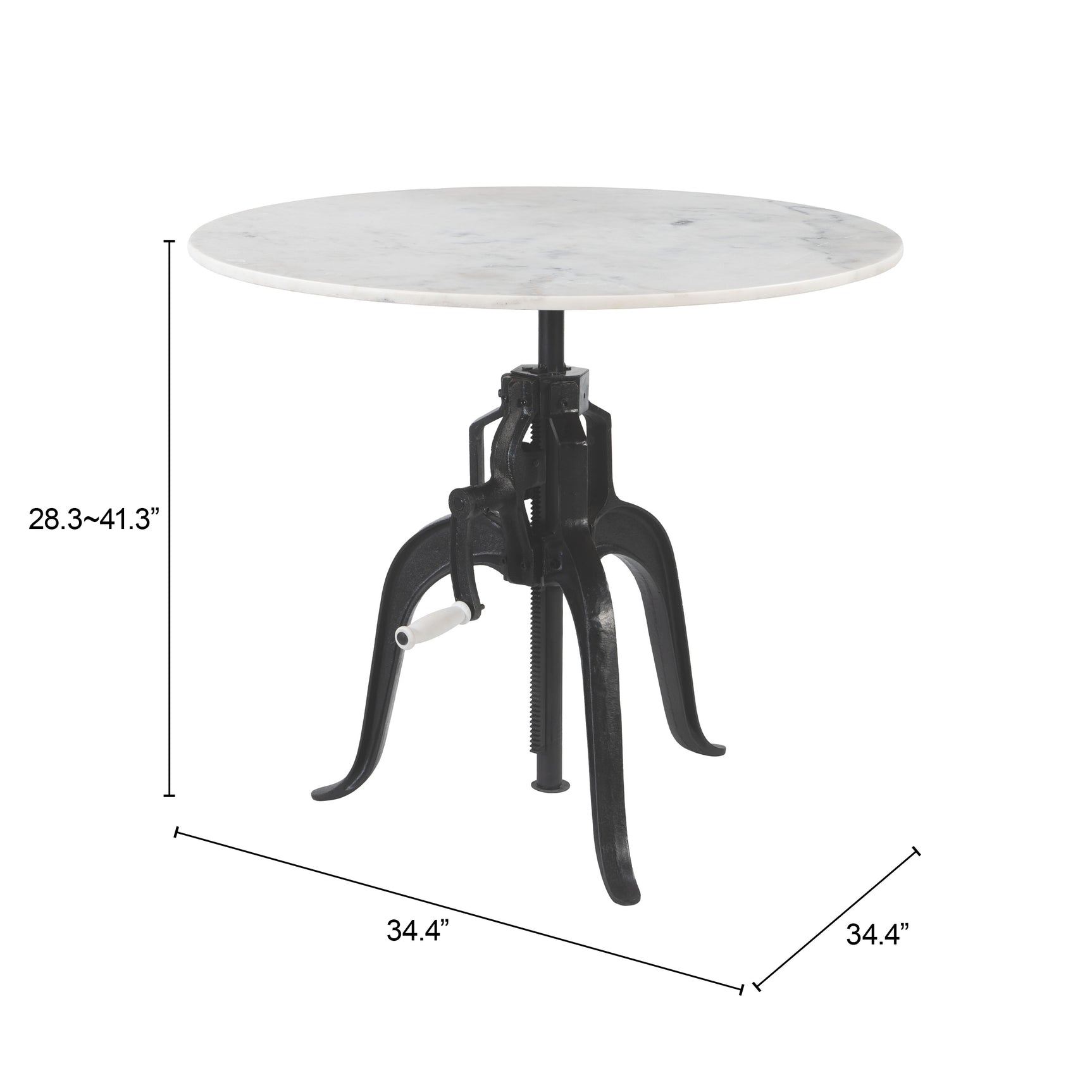 Mufid White & Black Bistro Table