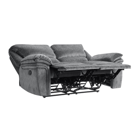 Muirfield Gray Double Reclining Loveseat - Ornate Home