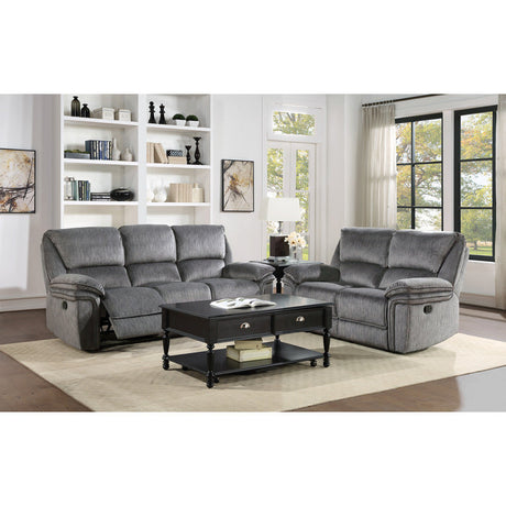 Muirfield Gray Double Reclining Loveseat - Ornate Home
