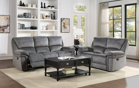 Muirfield Gray Double Reclining Sofa - Ornate Home