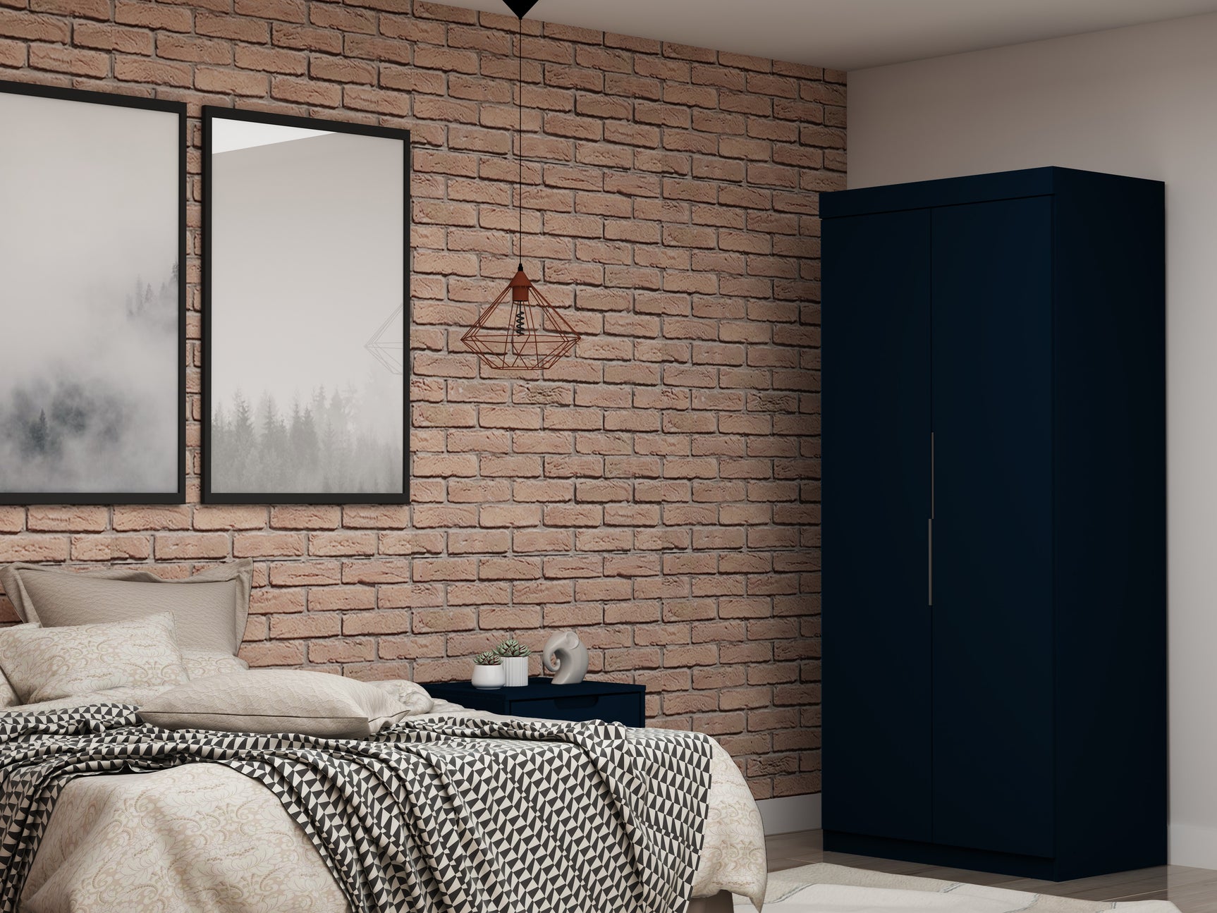 Mulberry 2.0 Sectional Wardrobe Closet in Tatiana Midnight Blue - Ornate Home