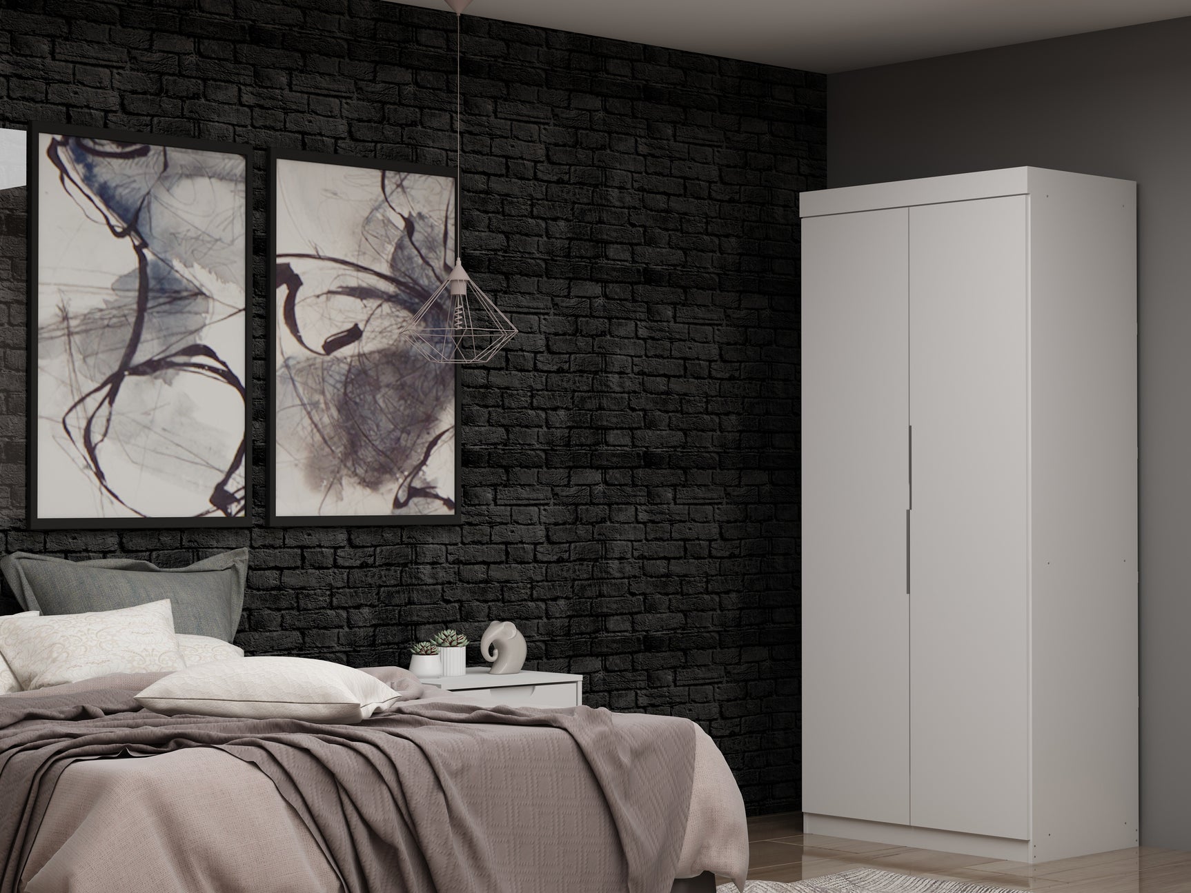 Mulberry 2.0 Sectional Wardrobe Closet in White - Ornate Home