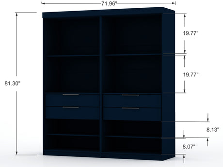 Mulberry 2.0 Wardrobe Closet in Tatiana Midnight Blue (set of 2) - Ornate Home