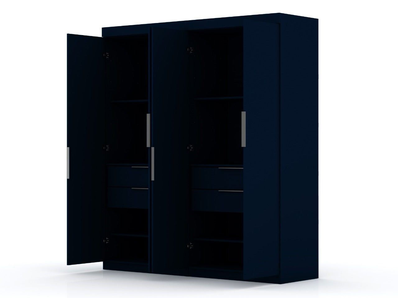 Mulberry 2.0 Wardrobe Closet in Tatiana Midnight Blue (set of 2) - Ornate Home