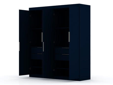 Mulberry 2.0 Wardrobe Closet in Tatiana Midnight Blue (set of 2) - Ornate Home