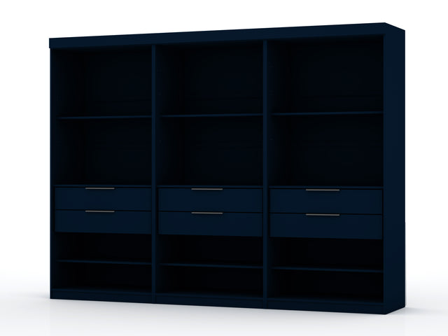 Mulberry Open 3 Sectional Closet in Tatiana Midnight Blue (set of 3) - Ornate Home