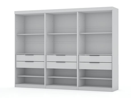 Mulberry Open 3 Sectional Closet in White (set of 3) - Ornate Home