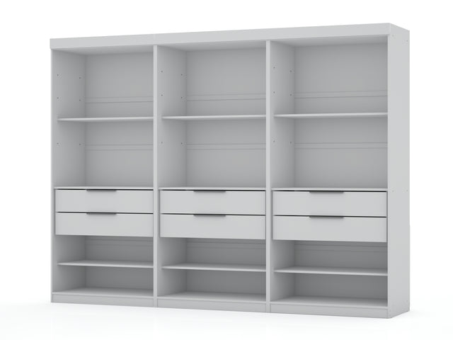 Mulberry Open 3 Sectional Closet in White (set of 3) - Ornate Home
