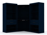 Mulberry Open 3 Sectional Corner Closet in Tatiana Midnight Blue (set of 3) - Ornate Home