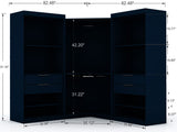 Mulberry Open 3 Sectional Corner Closet in Tatiana Midnight Blue (set of 3) - Ornate Home