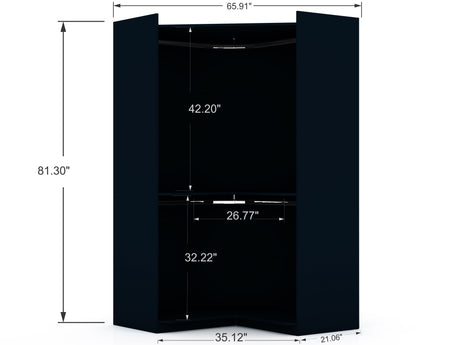 Mulberry Open 3 Sectional Corner Closet in Tatiana Midnight Blue (set of 3) - Ornate Home