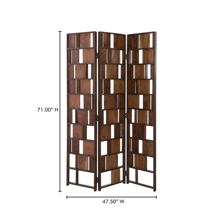 Multi Brown Panel Screen - Ornate Home