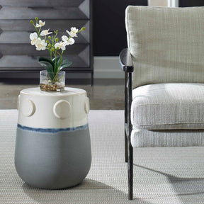 Mulvane Blue/White Ceramic Garden Stool - Ornate Home