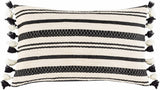 Munden Black White Striped Lumbar Pillow - Clearance - Ornate Home