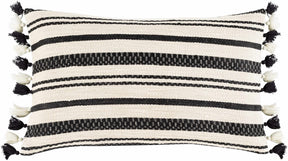 Munden Black White Striped Lumbar Pillow - Clearance - Ornate Home