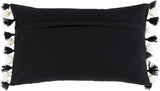 Munden Black White Striped Lumbar Pillow - Clearance - Ornate Home